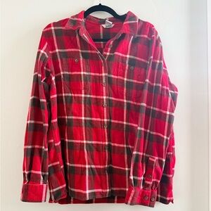 Duluth Trading Co Red Plaid Women's Tunic Flannel